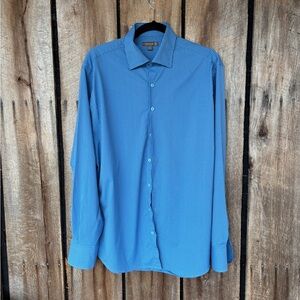 Peter Millar Summer Comfort Blue Gingham Button Down Shirt Size L